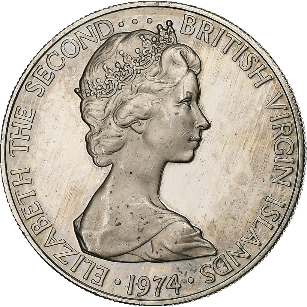 British Virgin Islands, Elizabeth II, 10 Cents, 1974, Franklin Mint