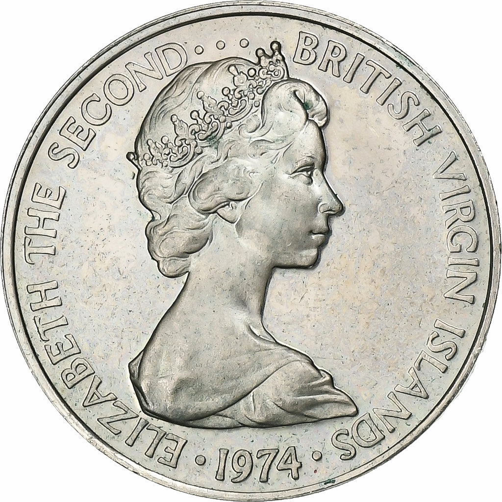 Îles Vierges britanniques, Élisabeth II, 5 Cents, 1974, Franklin Mint