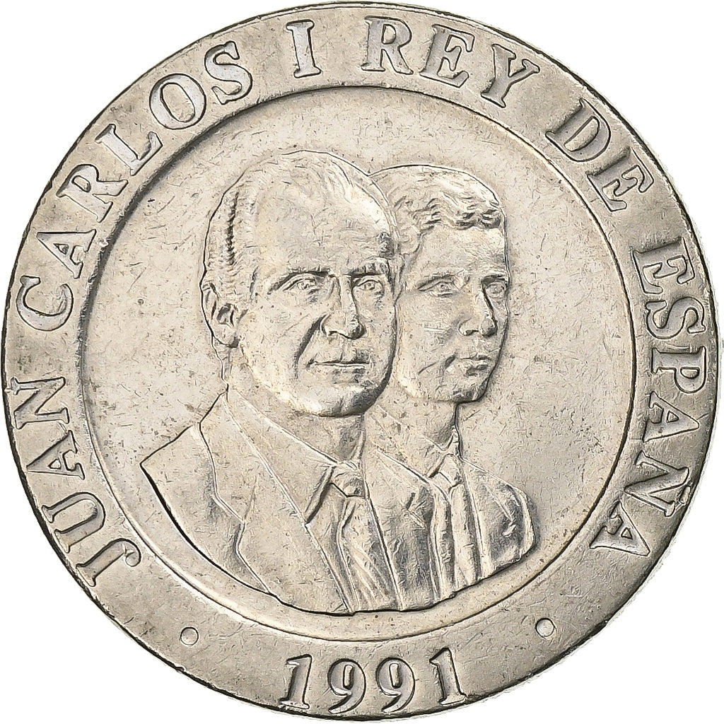 Spain, Juan Carlos I, 200 Pesetas, 1991, Madrid, Copper-nickel, AU(55-58)