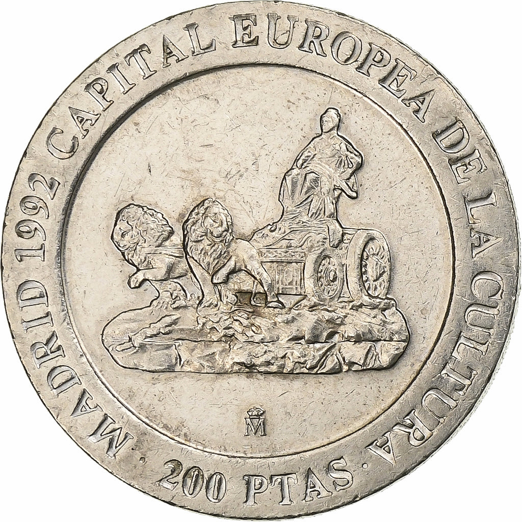 Spain, Juan Carlos I, 200 Pesetas, 1991, Madrid, Copper-nickel, AU(55-58)