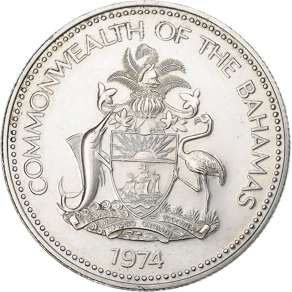 Bahamas, Élisabeth II, 50 Cents, 1974, Franklin Mint, Cupro-nickel, SUP, KM:64