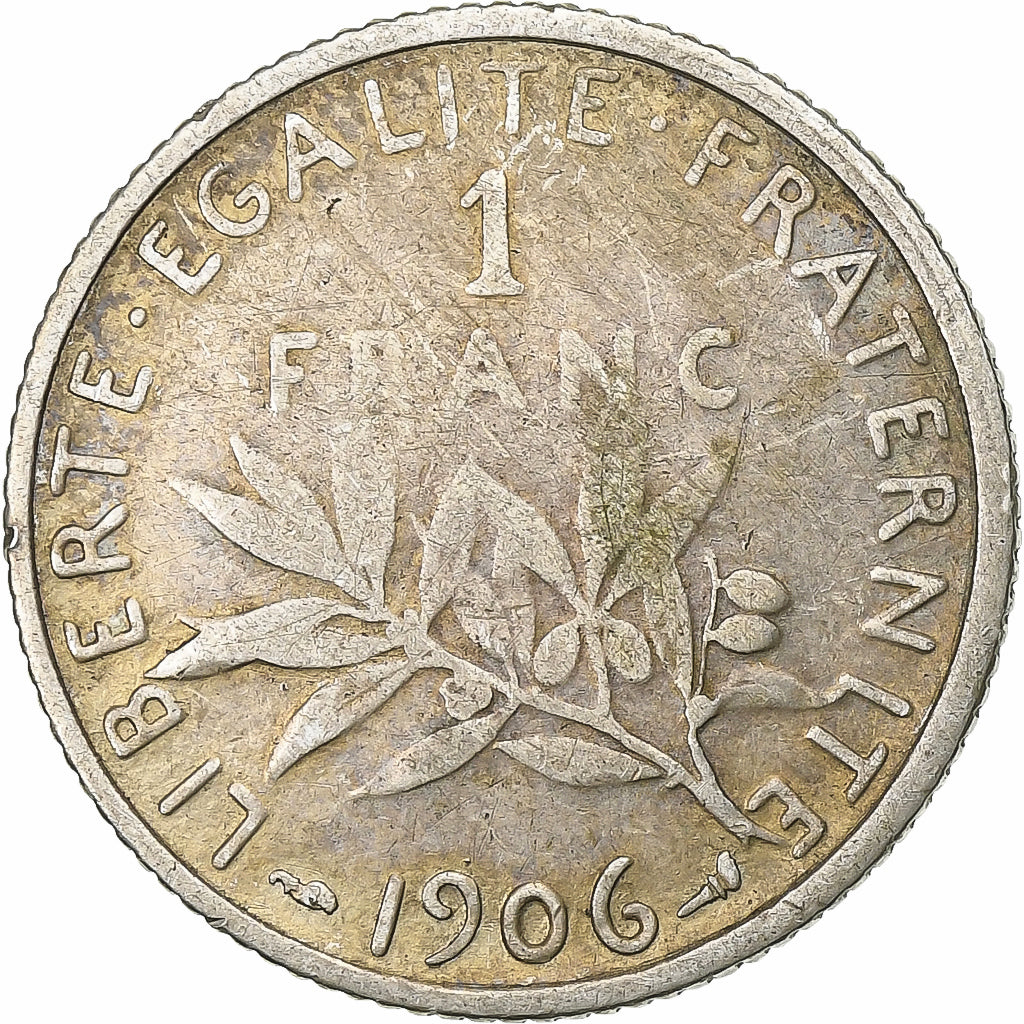 France, Franc, Semeuse, 1906, Paris, Argent, B+, Gadoury:467, KM:844.1