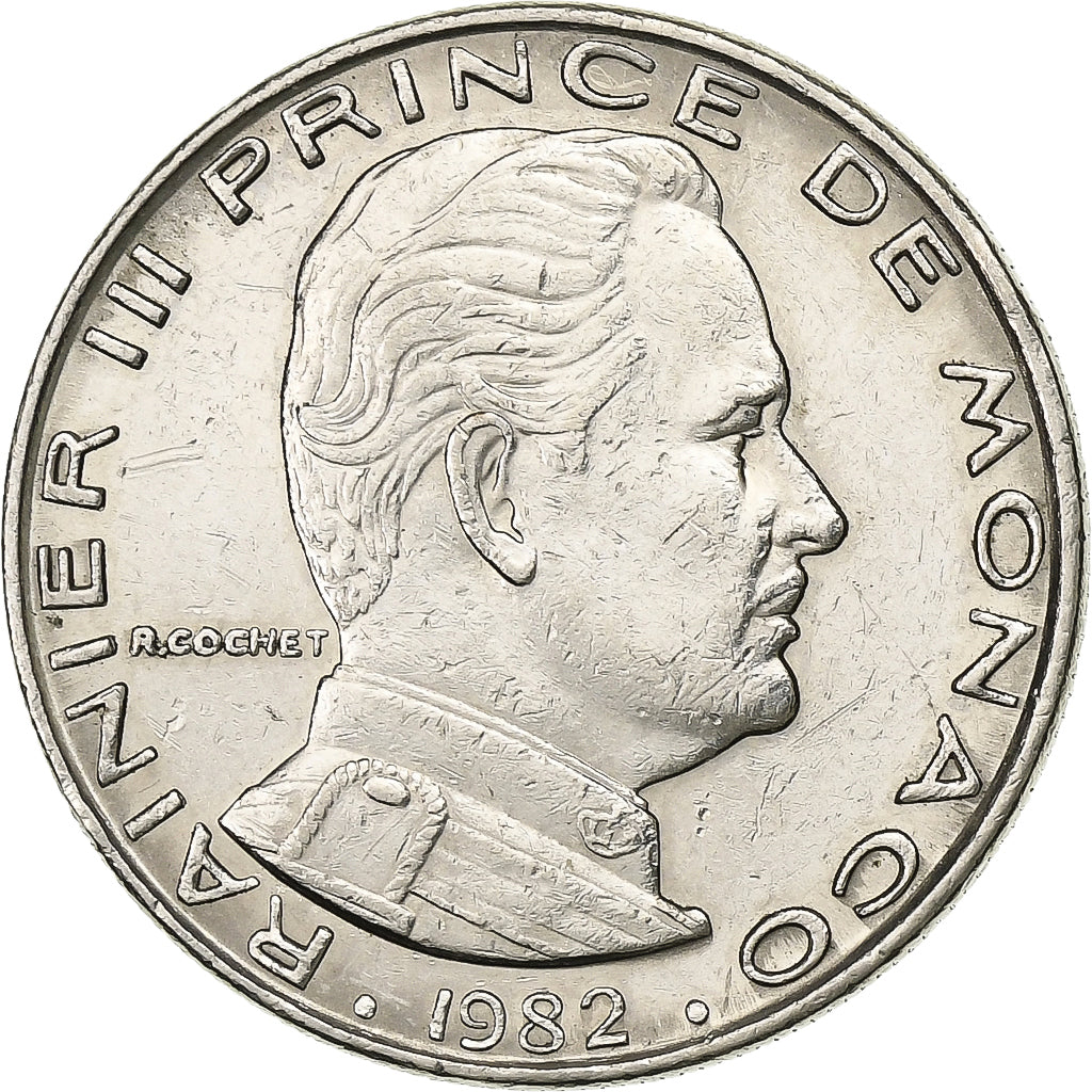 Mónaco, Rainier III, Franc, 1982, Níquel, MBC+, Gadoury:MC 150, KM:140