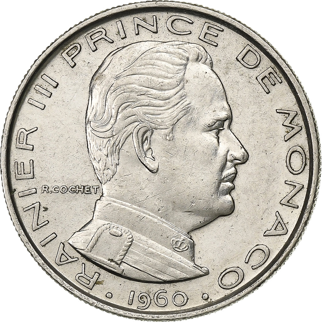 Monaco, Rainier III, Franc, 1960, Nickel, TTB+, Gadoury:MC 150, KM:140