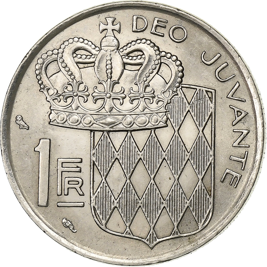 Monaco, Rainier III, Franc, 1974, Nikiel, AU(50-53), Gadoury:MC 150, KM:140