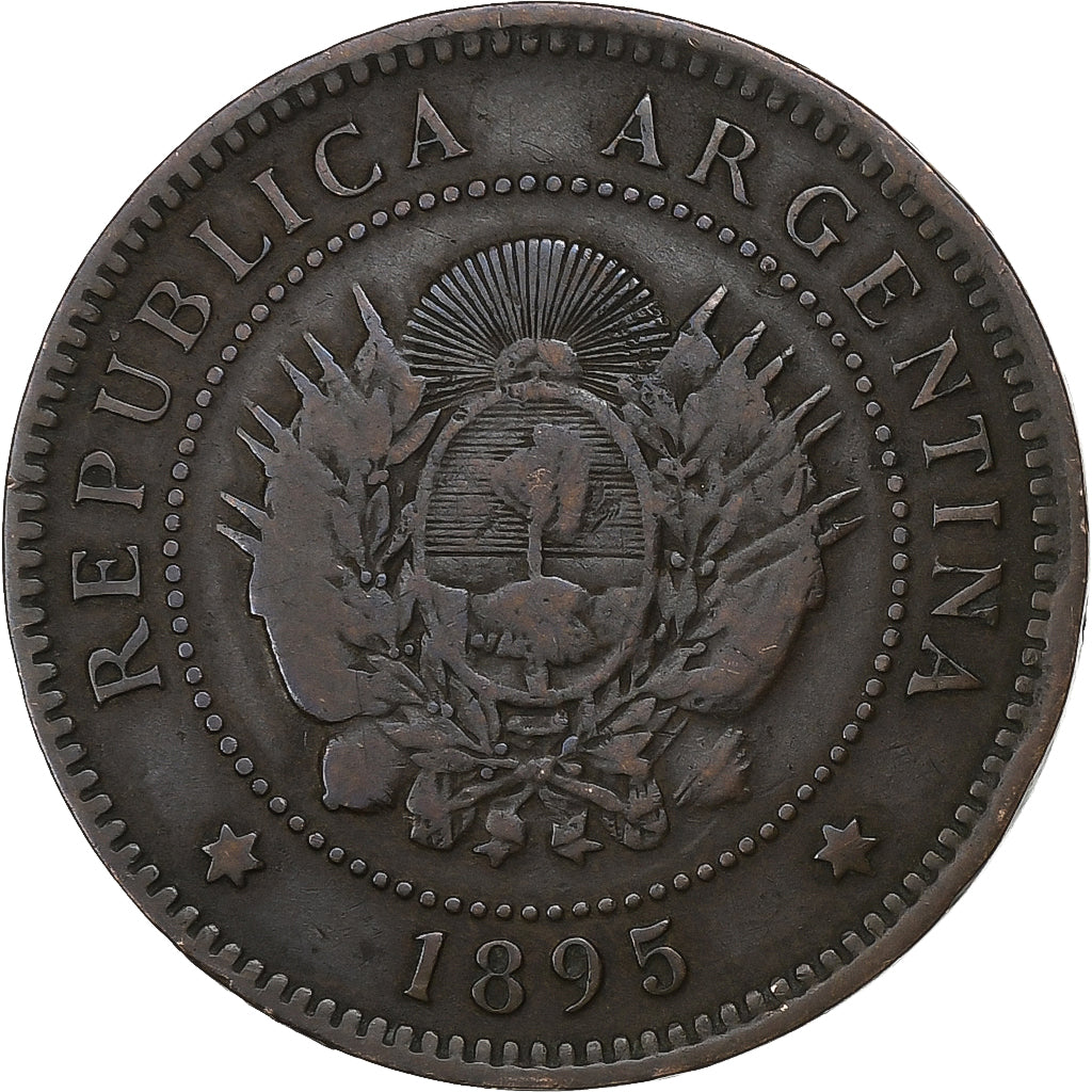 Argentina, Centavo, 1895, Bronzo, MB+, KM:32