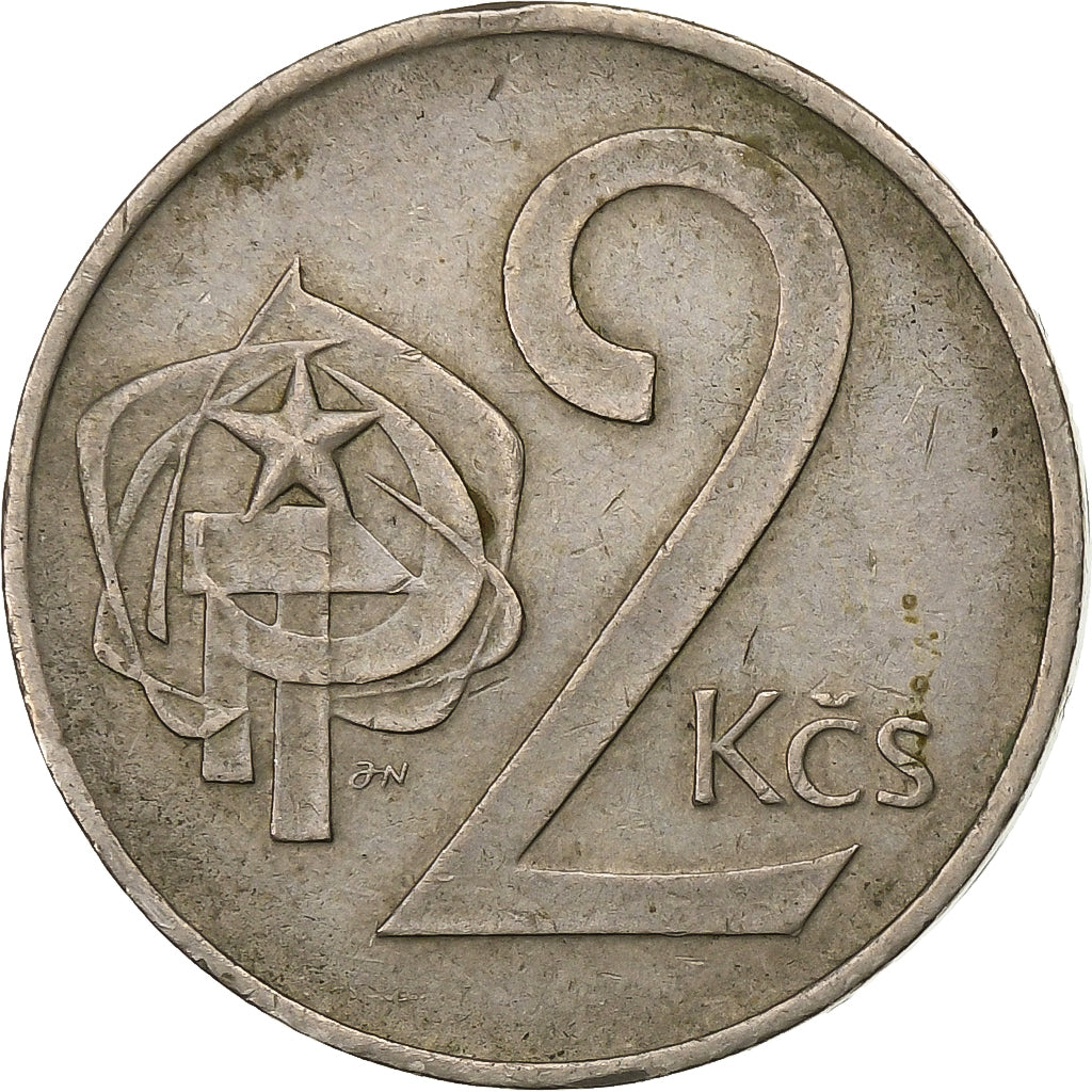 Czechosłowacja, 2 Koruny, 1972, Miedź-Nikiel, EF(40-45), KM:75