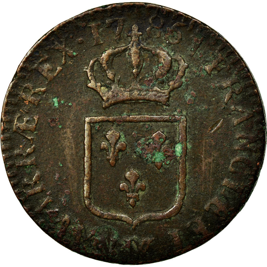 Coin, France, Louis XVI, Sol ou sou, Sol, 1785, Lille, VF(20-25), Copper