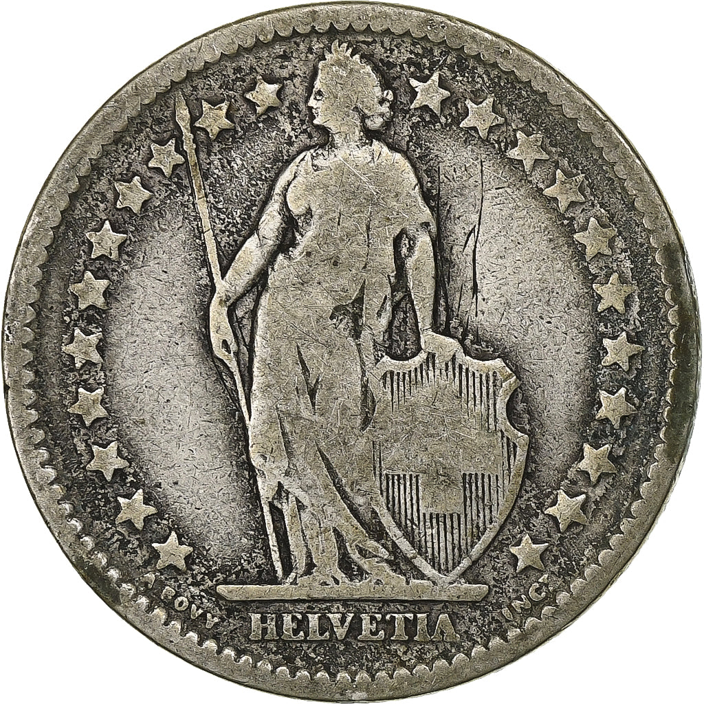 Switzerland, 2 Francs, 1875, Bern, Silver, VF(20-25), KM:21