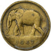Congo belga, Régence Prince Charles, 2 Francs, 1947, Ottone, BB+, KM:28