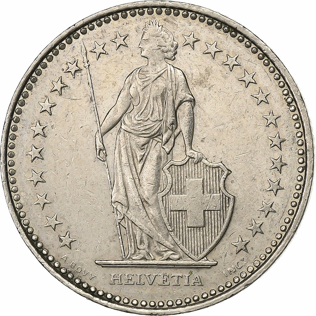 Switzerland, Franc, 1968, Bern, Copper-nickel, AU(50-53), KM:24a.3