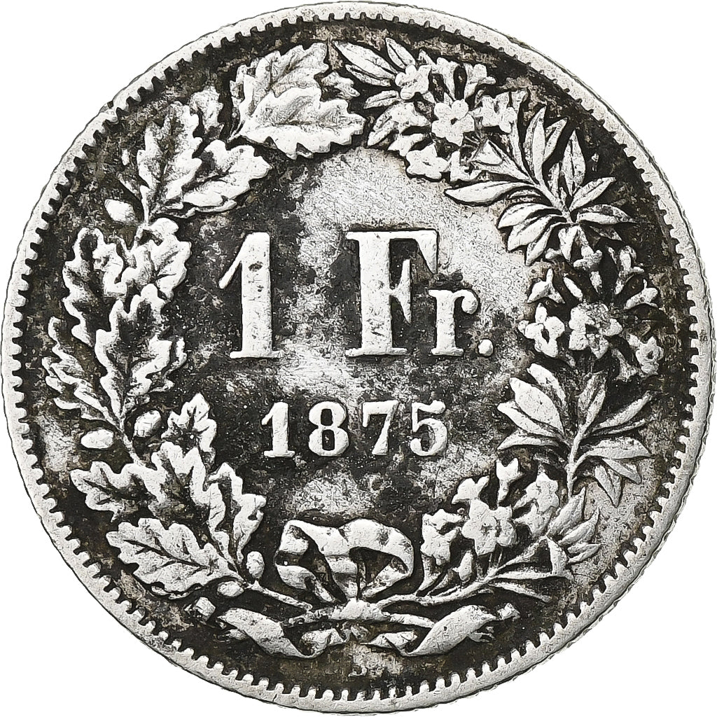Switzerland, Franc, 1875, Bern, Silver, VF(20-25), KM:24