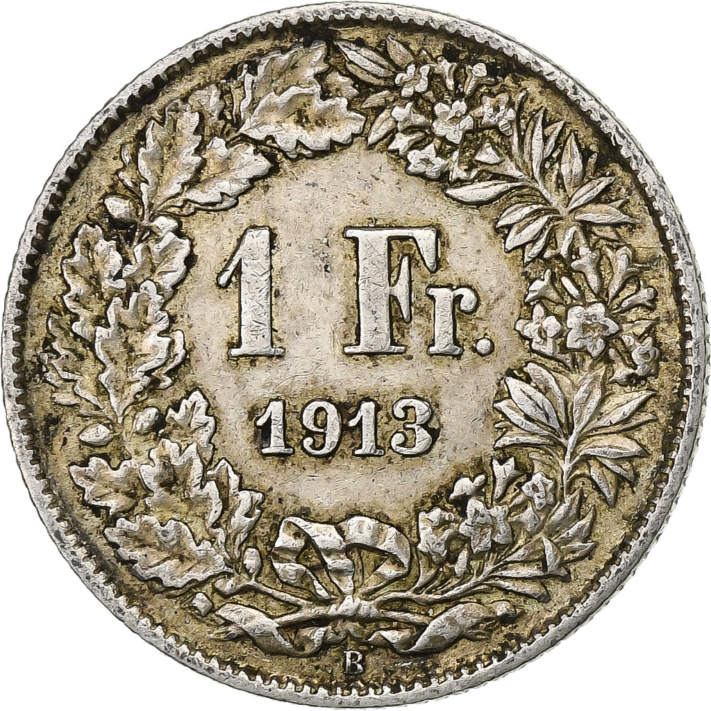 Szwajcaria, Franc, 1913, Bern, Srebro, EF(40-45), KM:24