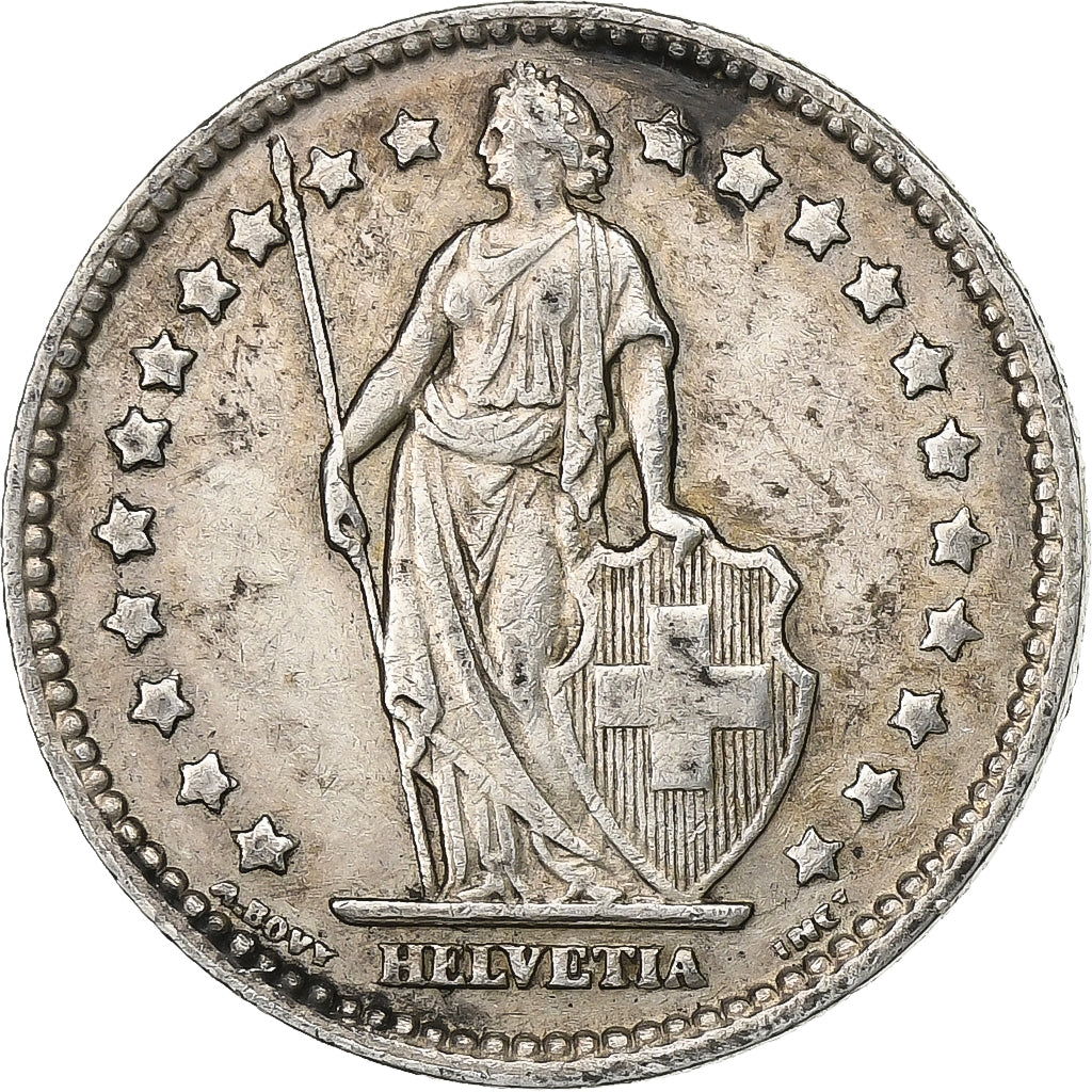Szwajcaria, Franc, 1916, Bern, Srebro, EF(40-45), KM:24