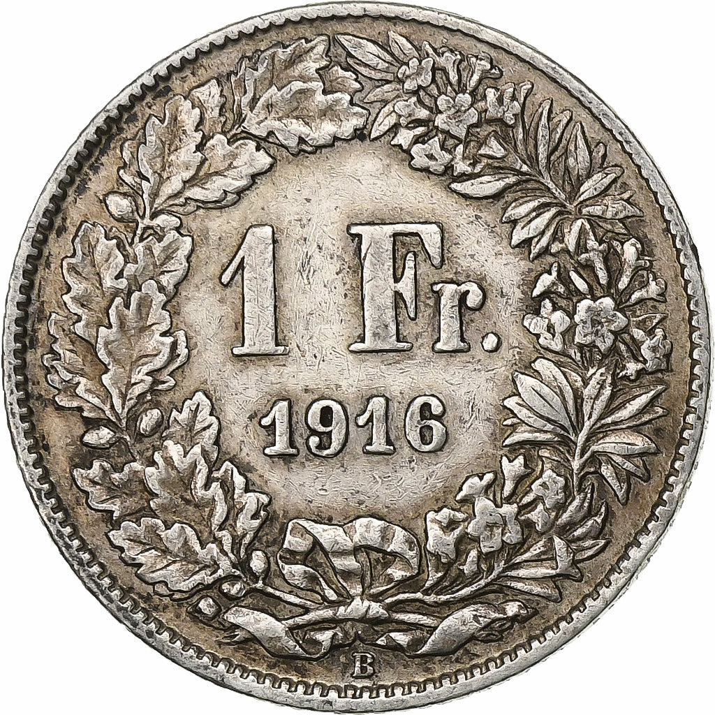 Szwajcaria, Franc, 1916, Bern, Srebro, EF(40-45), KM:24