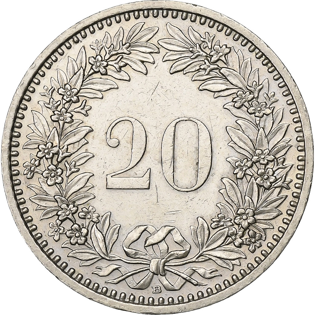 Schweiz, 20 Rappen, 1988, Bern, Kupfer-Nickel, SS+, KM:29a