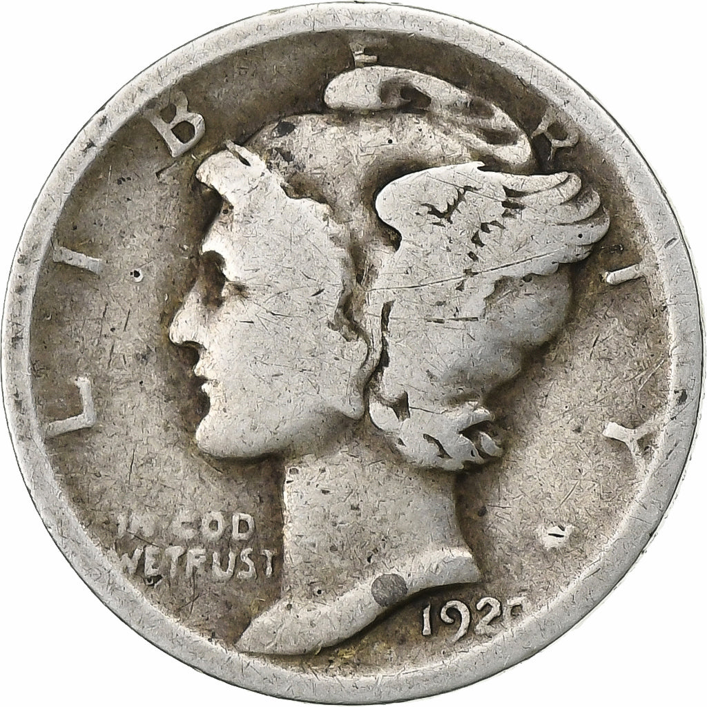 Estados Unidos, Dime, Mercury, 1920, U.S. Mint, Plata, BC, KM:140
