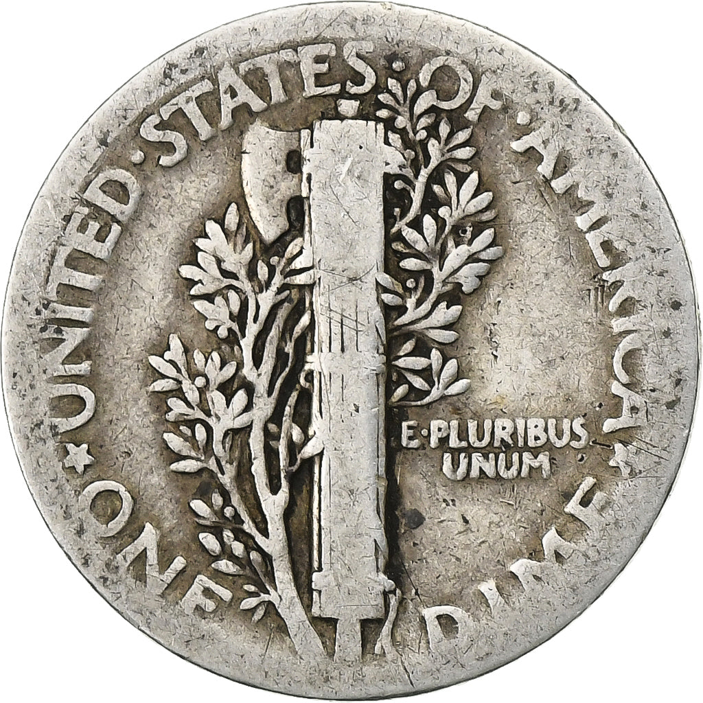 Estados Unidos, Dime, Mercury, 1920, U.S. Mint, Plata, BC, KM:140