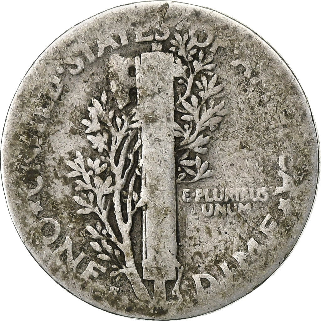 USA, Dime, Mercury, 1920, U.S. Mint, Srebro, F(12-15), KM:140