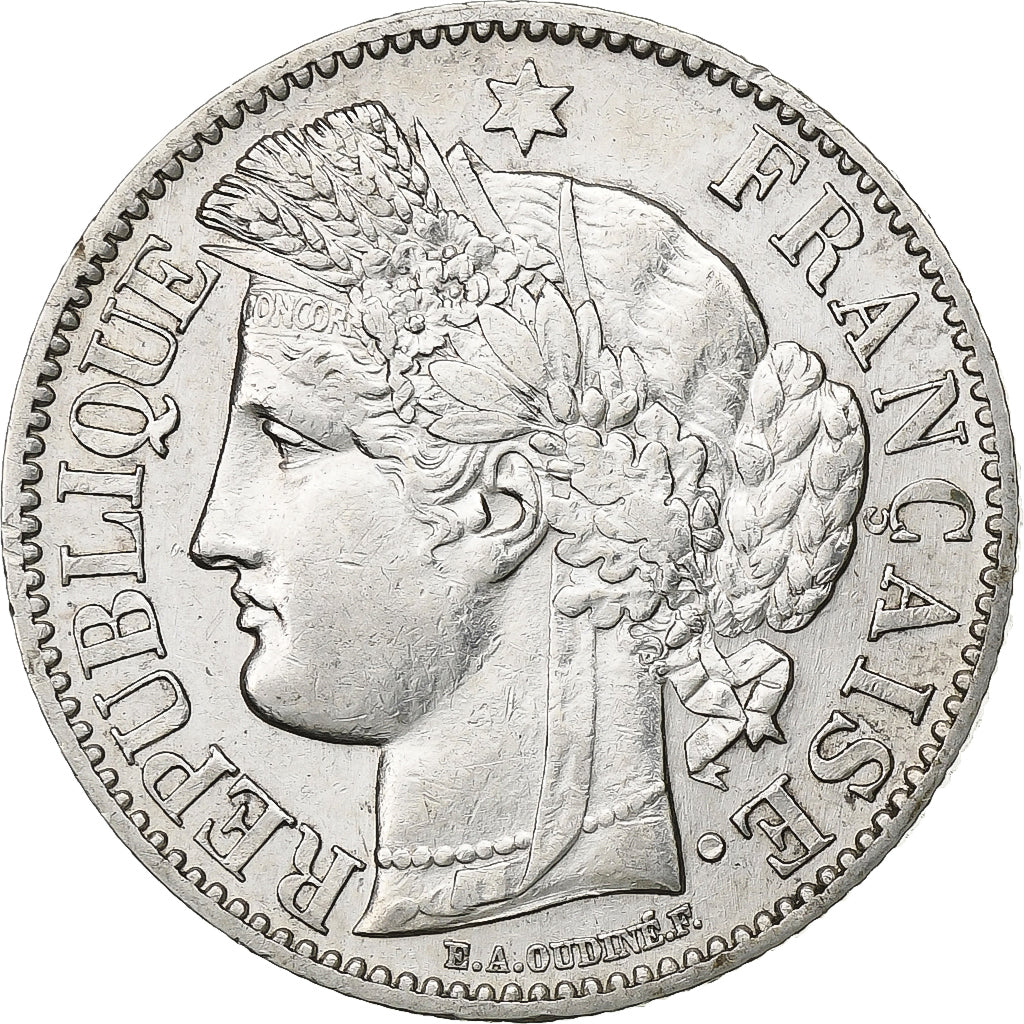 Francia, 2 Francs, Cérès, 1871, Paris, Argento, BB+, Gadoury:530, KM:817.1