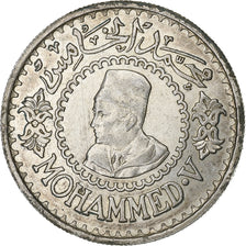 Morocco, Mohammed V, 500 Francs, 1956/AH1376, Paris, Silver, AU(50-53)