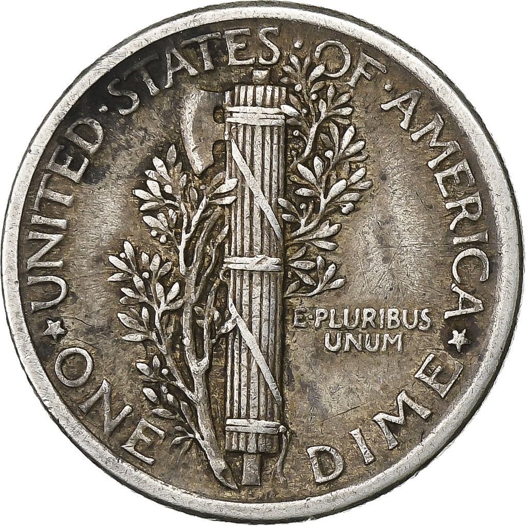 United States, Dime, Mercury, 1917, U.S. Mint, Silver, VF(30-35), KM:140