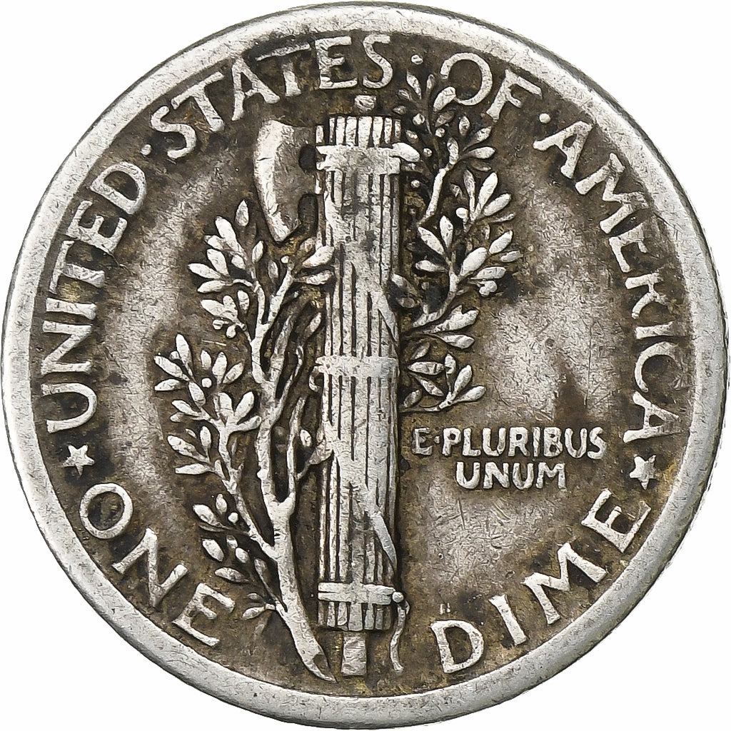 United States, Dime, Mercury, 1918, U.S. Mint, Silver, VF(30-35), KM:140