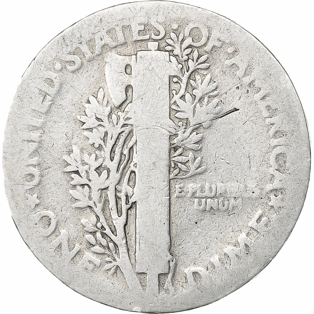 USA, Dime, Mercury, 1919, U.S. Mint, Srebro, F(12-15), KM:140