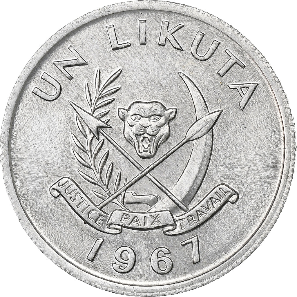 CONGO, REPUBBLICA DEMOCRATICA DEL, Likuta, 1967, Alluminio, BB+, KM:8