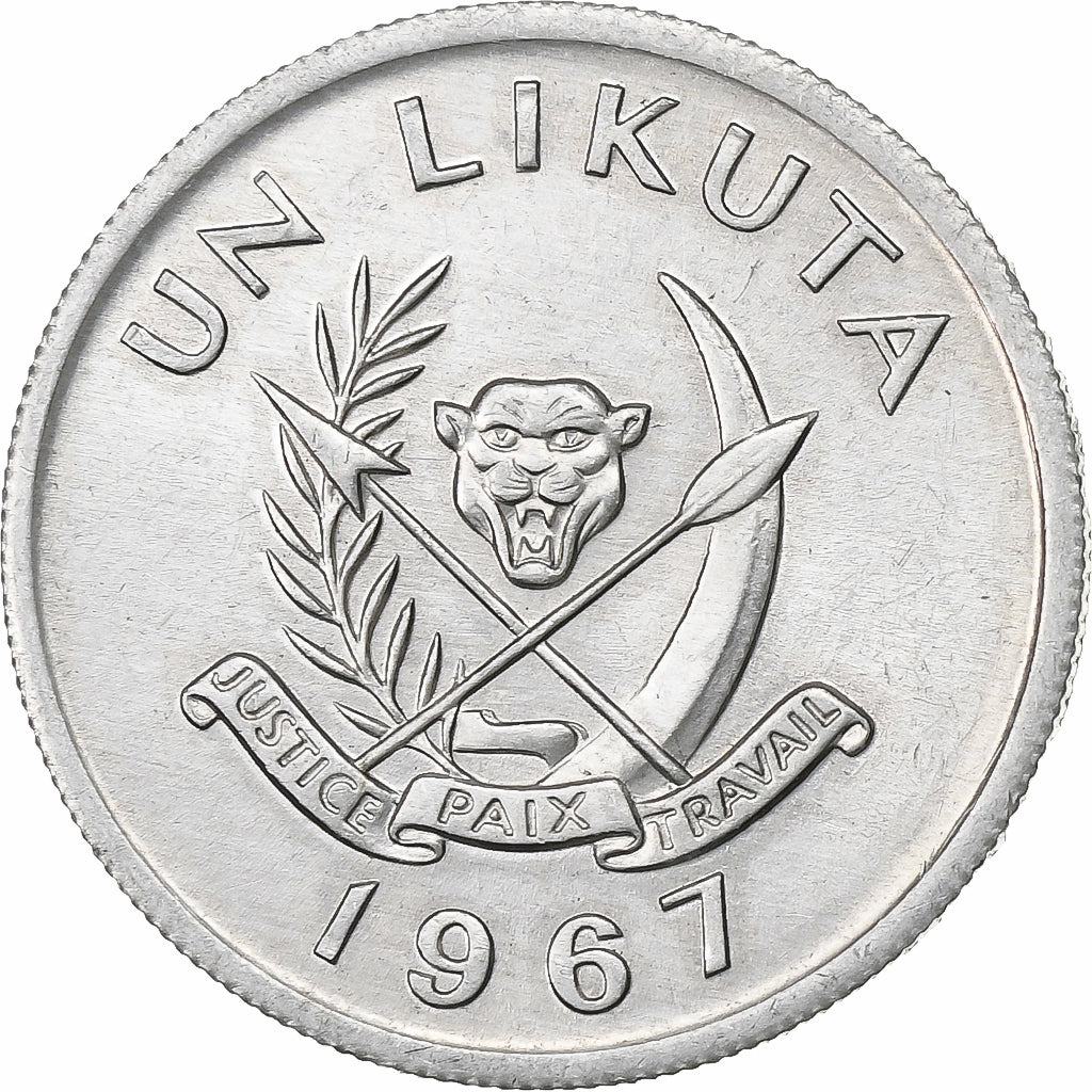 KONGO, REPUBLIKA DEMOKRATYCZNA, Likuta, 1967, Aluminium, AU(50-53), KM:8