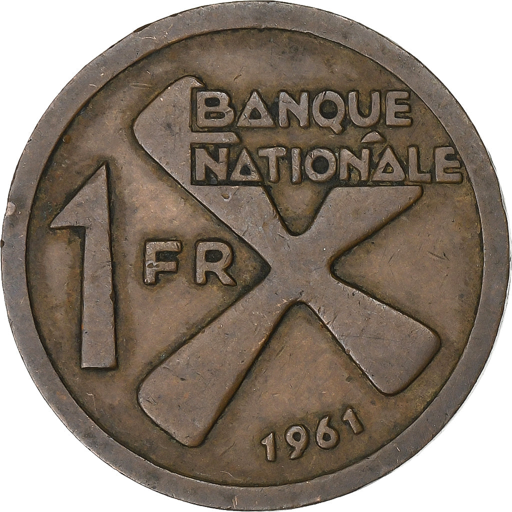 Katanga, Franc, 1961, Bronze, EF(40-45), KM:1