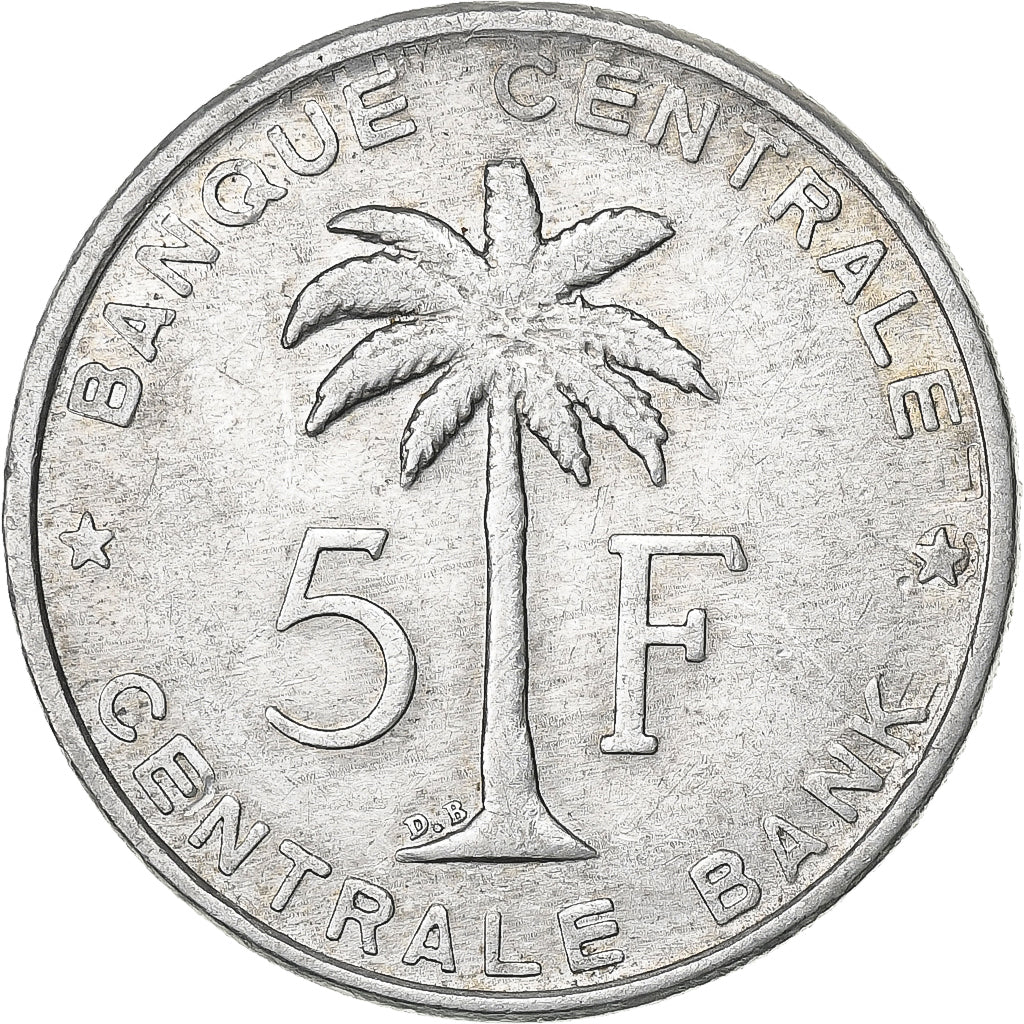 Belgian Congo, RUANDA-URUNDI, Baudouin I, 5 Francs, 1958, Aluminum, EF(40-45)