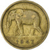 Belgian Congo, Régence Prince Charles, 2 Francs, 1947, Brass, EF(40-45), KM:28