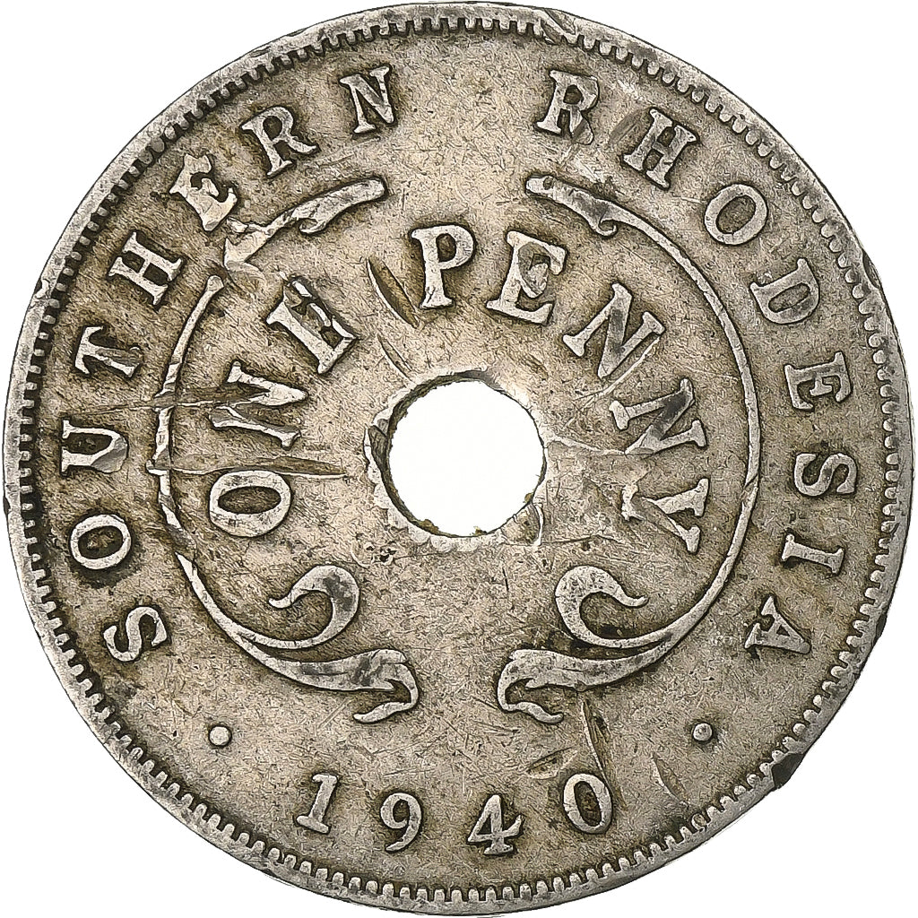 Południowa Rodezja, George VI, Penny, 1940, British Royal Mint, Miedź-Nikiel