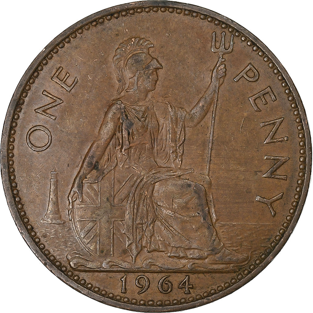 Großbritannien, Elizabeth II, Penny, 1964, Bronze, SS, KM:897