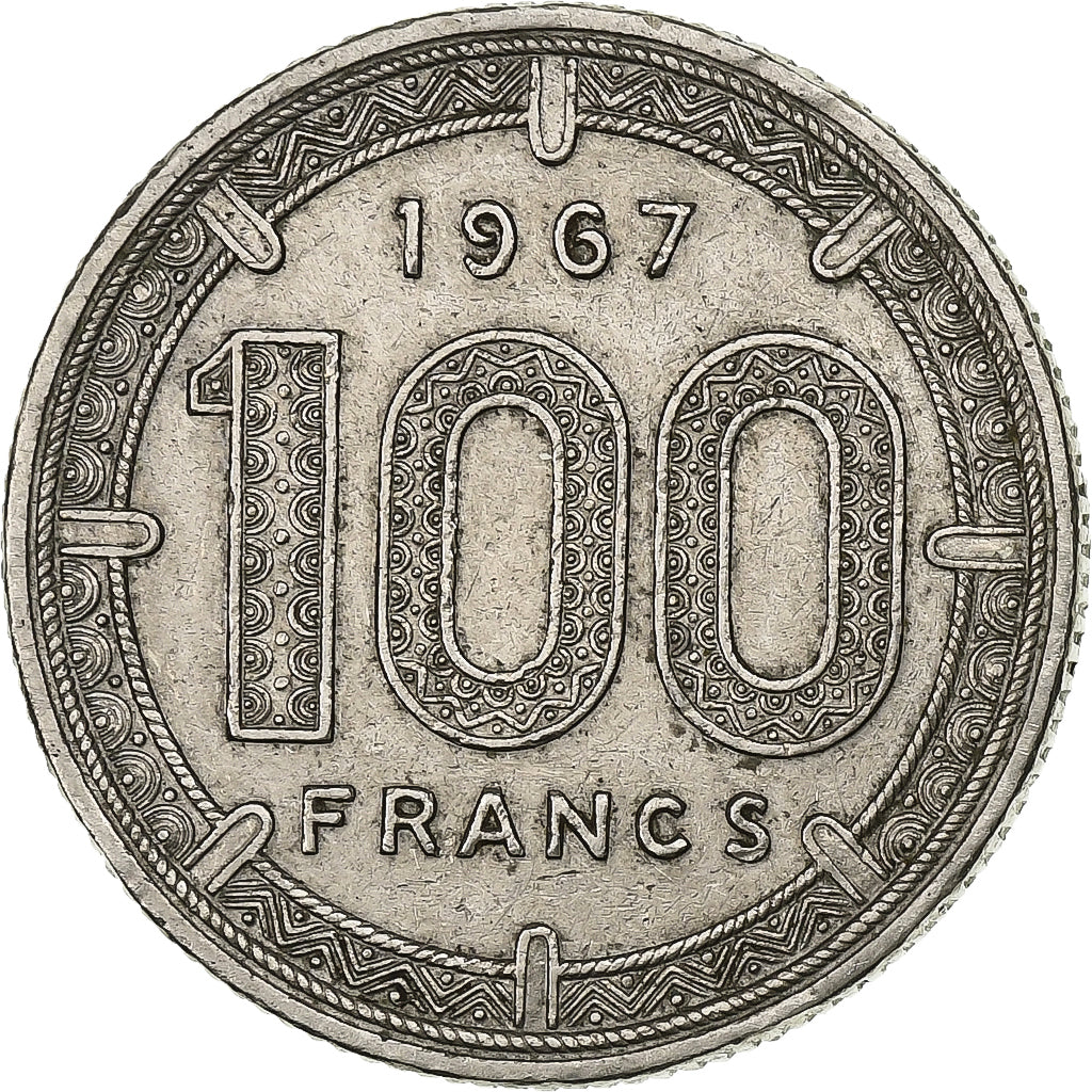 Stati dell’Africa equatoriale, 100 Francs, 1967, Paris, Nichel, BB, KM:5