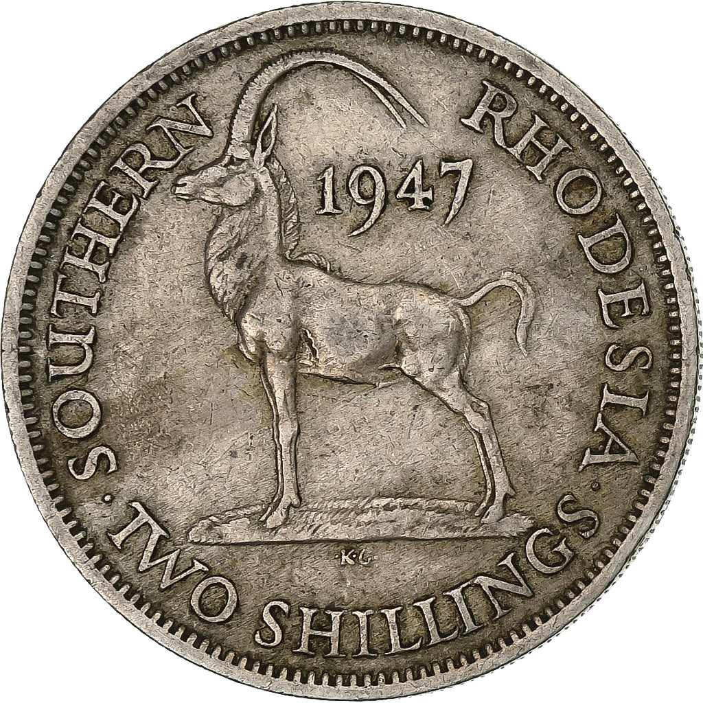Rhodesia del Sud, George VI, 2 Shillings, 1947, Rame-nichel, BB, KM:19b