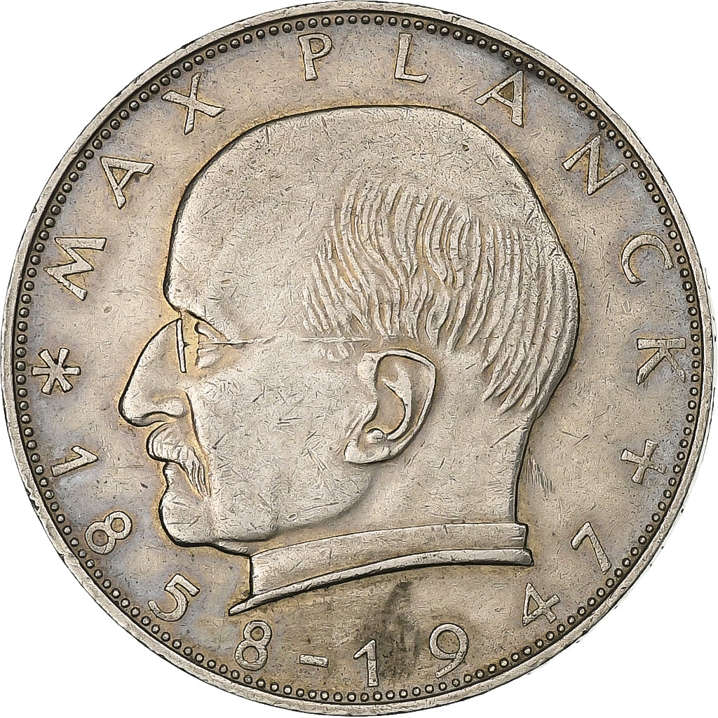 GERMANY - FEDERAL REPUBLIC, 2 Mark, 1959, Munich, Copper-nickel, EF(40-45)