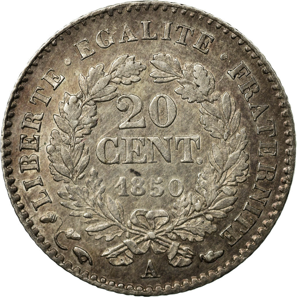 Coin, France, Cérès, 20 Centimes, 1850, Paris, AU(50-53), Silver, KM:758.1