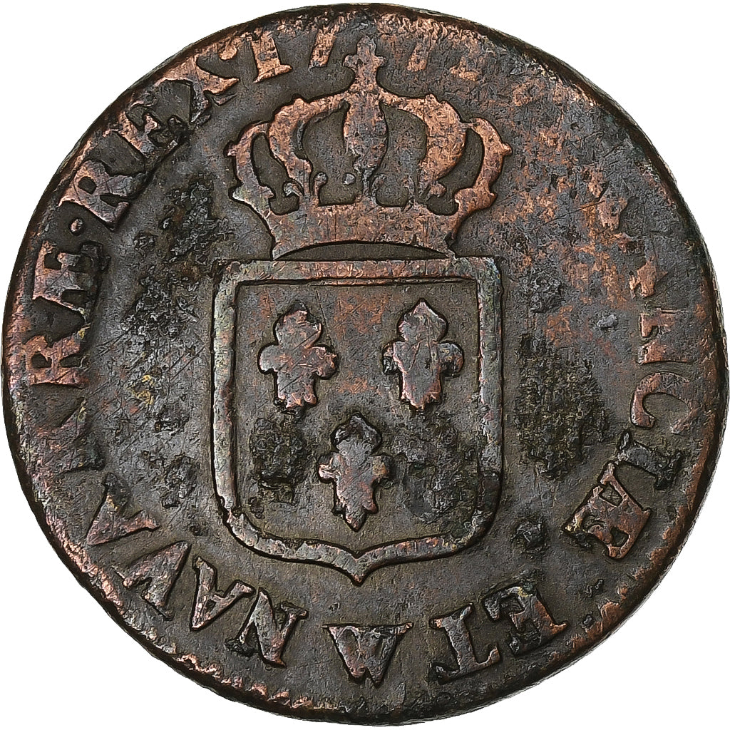 France, Louis XV, Sol, Sol à la vieille tête, 1772, Lille, Copper, F(12-15)