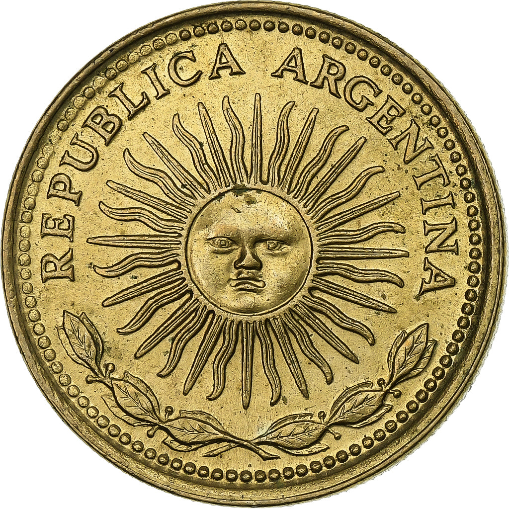 Argentina, 10 Pesos, 1977, Aluminum-Bronze, AU(50-53), KM:72