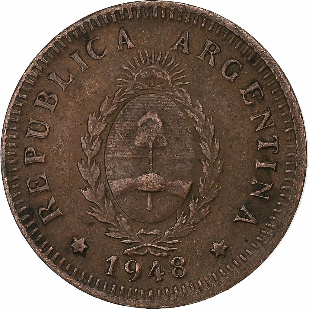 Argentina, 2 Centavos, 1948, Copper, EF(40-45), KM:38a