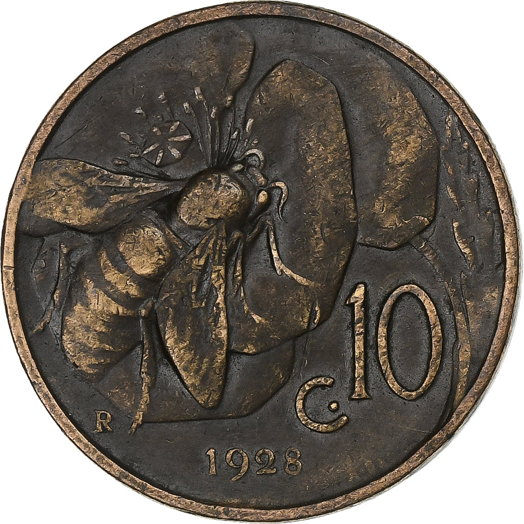 Italie, Victor-Emmanuel III, 10 Centesimi, 1928, Rome, Bronze, TTB, KM:60