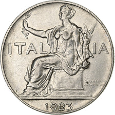 Italy, Vittorio Emanuele III, Lira, 1923, Rome, Nickel, AU(50-53), KM:62