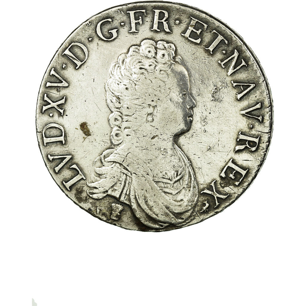 France, Louis XV, Écu Vertugadin, 1716, Rennes, VF(30-35), KM 414.25
