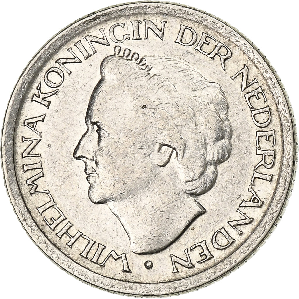 Países Bajos, Wilhelmina I, 25 Cents, 1948, Níquel, MBC, KM:178