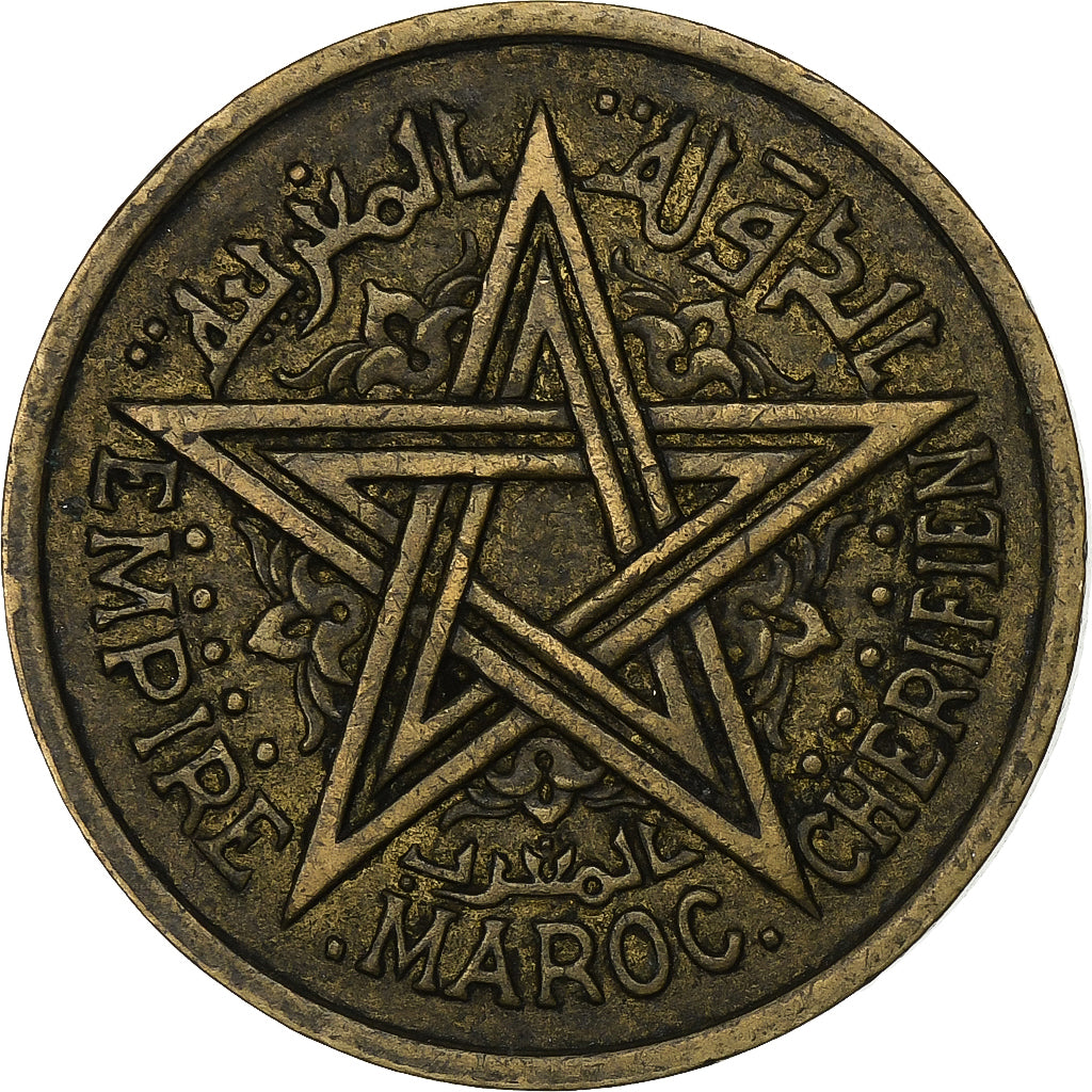 Maroc, Mohammed V, 2 Francs, AH 1364/1945, Paris, Bronze-Aluminium, TTB