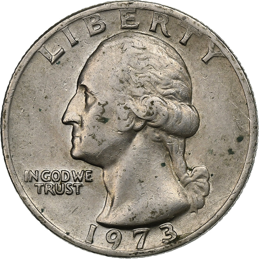 United States, Quarter, Washington, 1973, U.S. Mint, Copper-Nickel Clad Copper