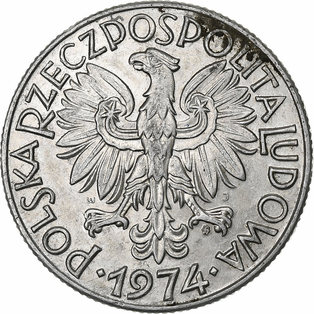 Polen, 5 Zlotych, 1974, Warsaw, Aluminium, SS, KM:47
