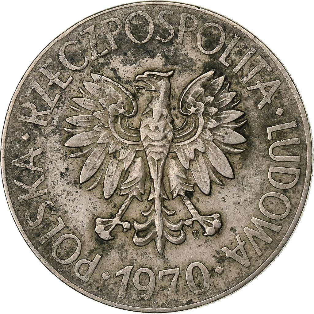 Polonia, 10 Zlotych, 1970, Warsaw, Rame-nichel, MB+, KM:50a
